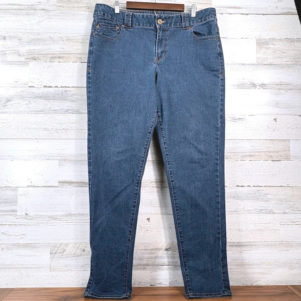 Lane Bryant Genius Fit Skinny Jeans Womens 18 Tall Blue Stretch Chic Capsule